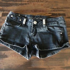 Black jean shorts